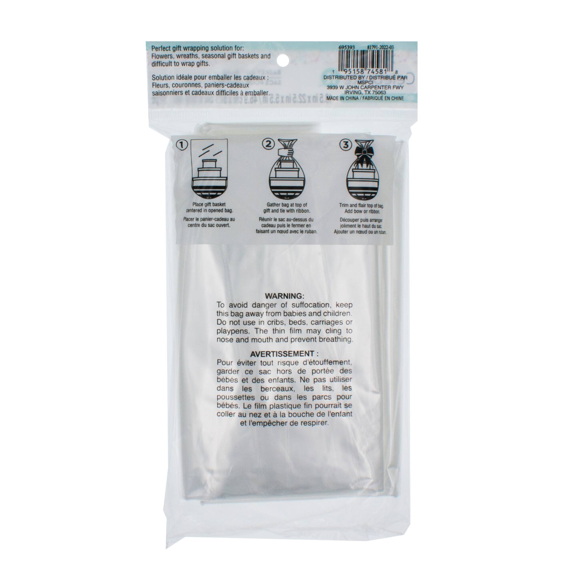 12 Packs: 12 ct. (144 total) Medium Clear Basket Gift Bags by Celebrate It™